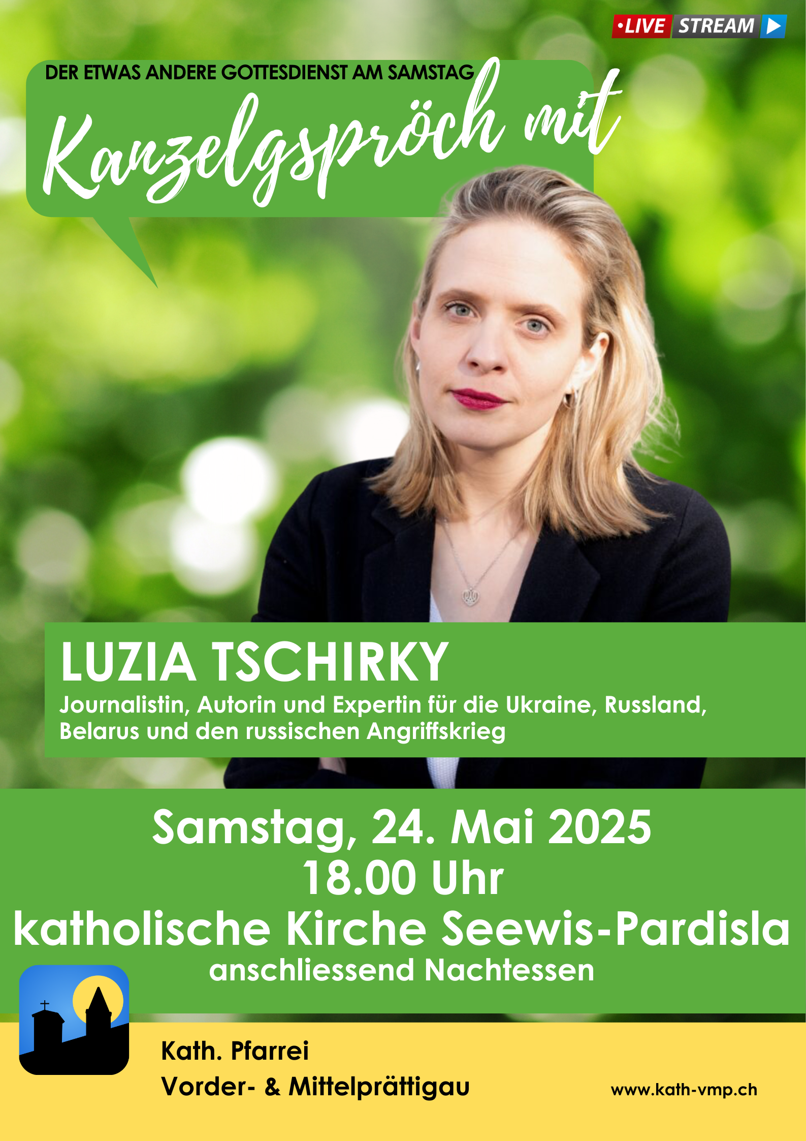 Kanzelgspröch mit Luzia Tschirky: Krieg, Hoffnung und Menschlichkeit im Zentrum eines besonderen Gottesdienstes