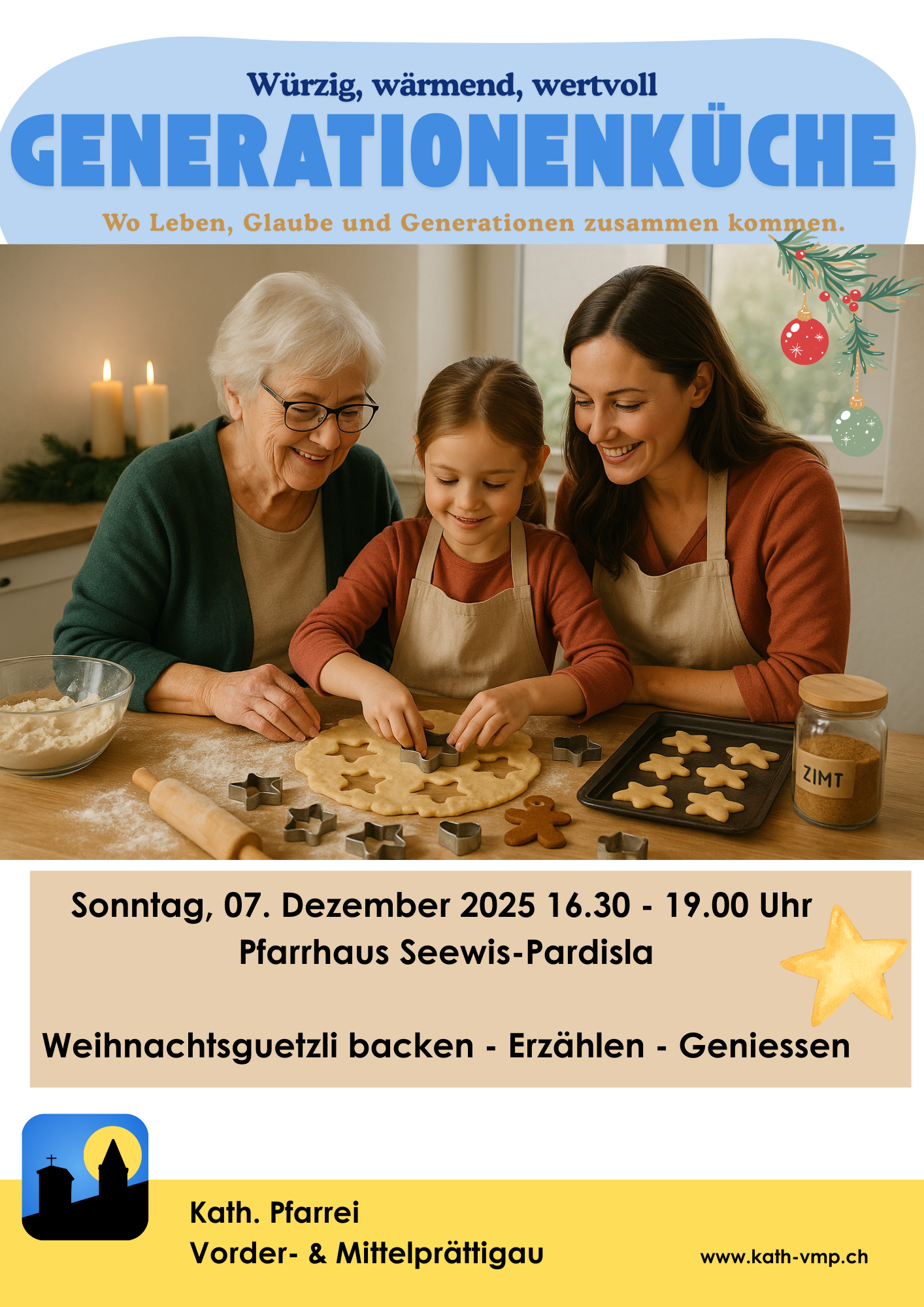 Generationenküche: Weihnachtsguezli backen – Erzählen – Geniessen