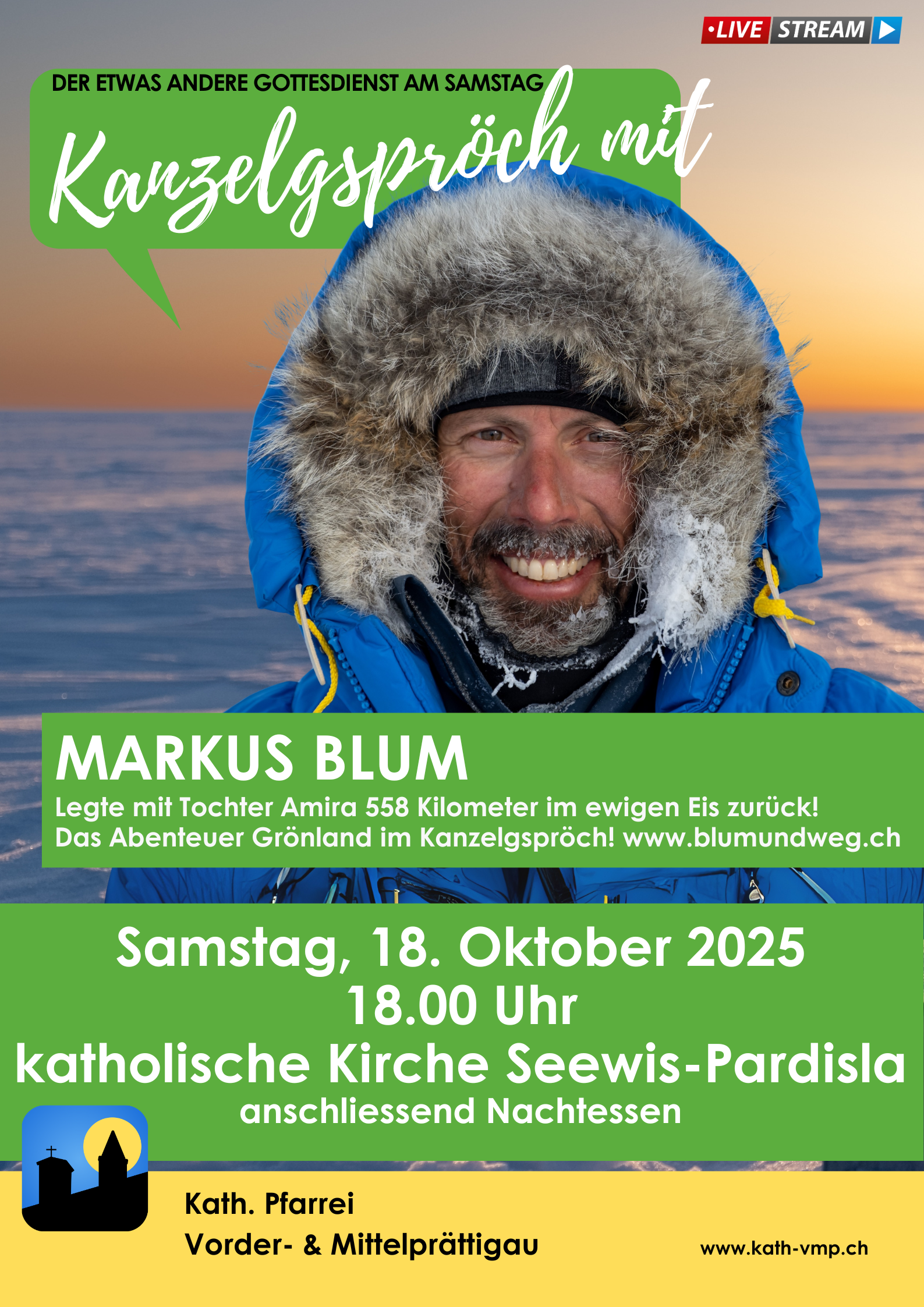 Kanzelgspröch: Markus Blum erzählt von seiner Grönland-Expedition