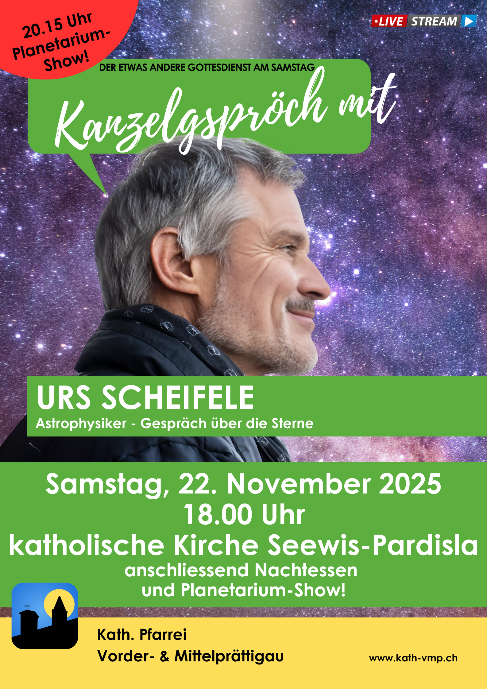 Kanzelgspröch und Planetarium-Vorführung: „Der Stern von Bethlehem“