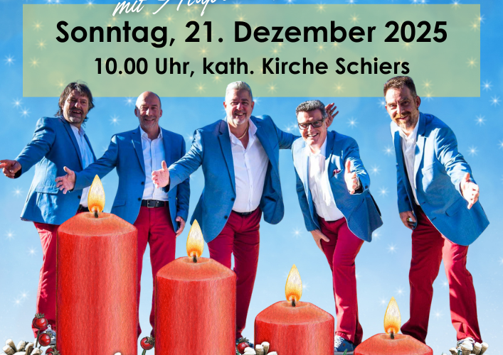 A-cappella-Formation: „Acaselzer" zum 4. Advent in der katholischen Kirche Schiers