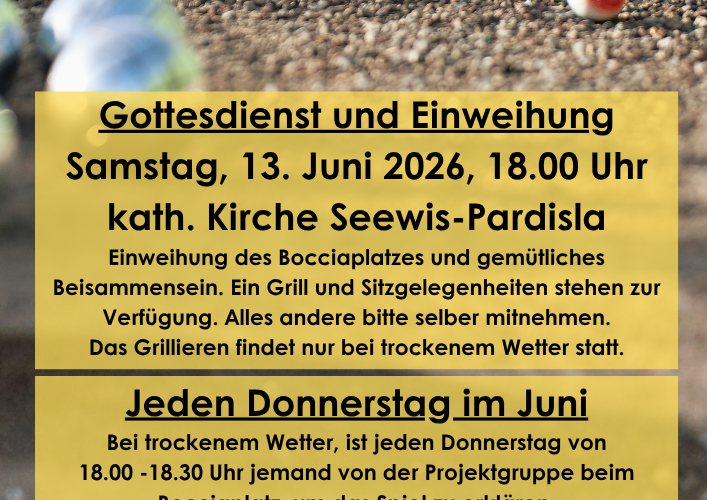 Einweihung Boccia-Bahn und Spielmöglichkeiten